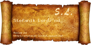 Stefanik Loránd névjegykártya